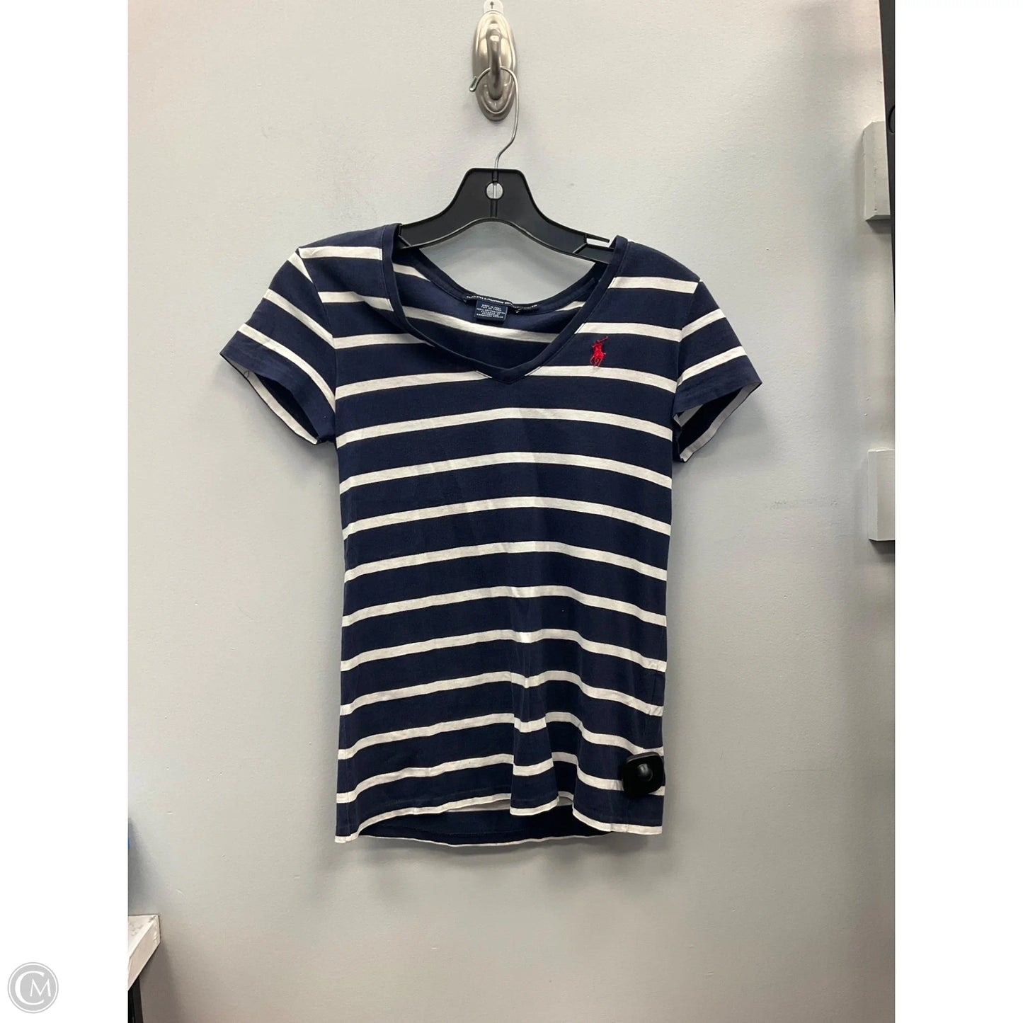 Top Short Sleeve By Ralph Lauren Blue Label In Striped Pattern, Size: Xs