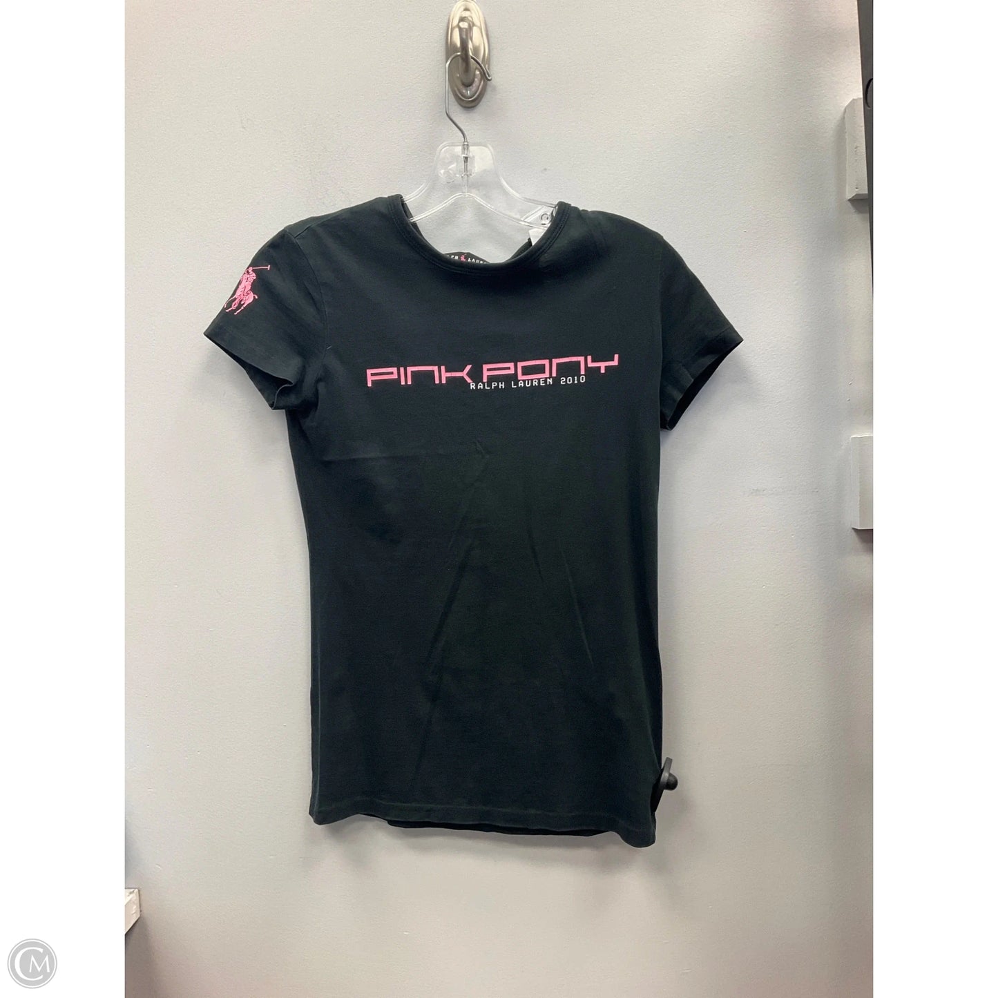 Top Short Sleeve Basic By Ralph Lauren In Black & Pink, Size: Xs