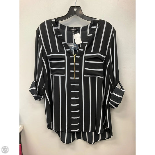 Top 3/4 Sleeve By Express In Black & White, Size: L