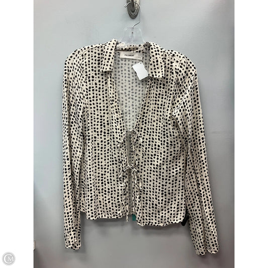 Top Long Sleeve By Pull&bear In Polkadot Pattern, Size: M