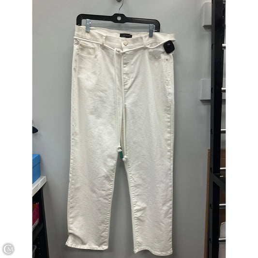 Jeans Wide Leg By Ann Taylor In White, Size: 14
