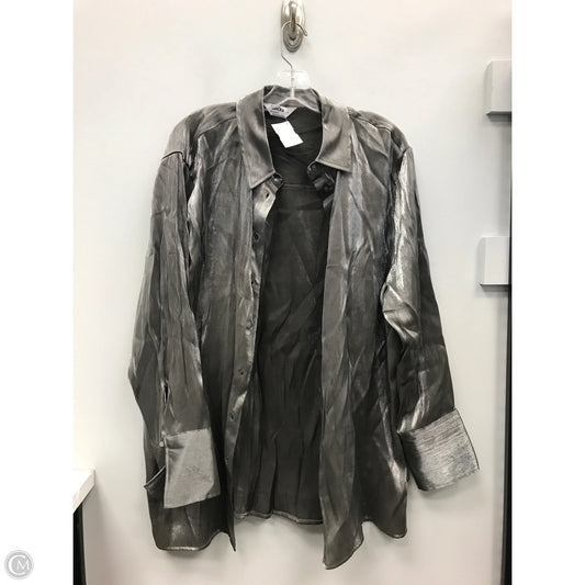 Top Long Sleeve By Primark In Silver, Size: L
