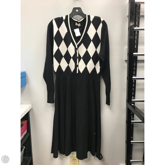 Dress Sweater By Clothes Mentor In Black & White, Size: Xl