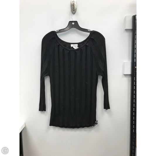 Top Long Sleeve By Joseph A. In Black, Size: L