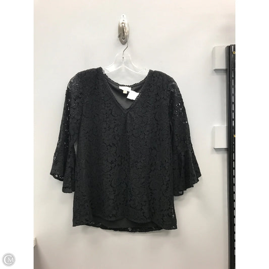 Top 3/4 Sleeve By Loft In Black, Size: Xs