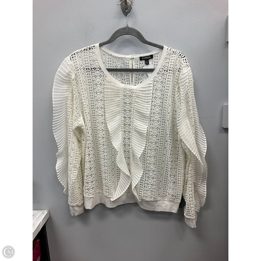 Top Long Sleeve By Express In Cream, Size: Xl