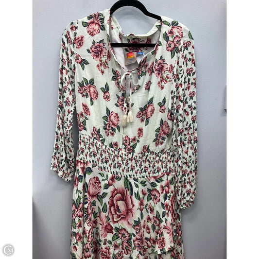 Dress Casual Midi By Farm Rio In Floral Print, Size: Xl