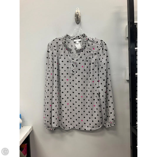Top Long Sleeve By Charter Club In Striped Pattern, Size: L