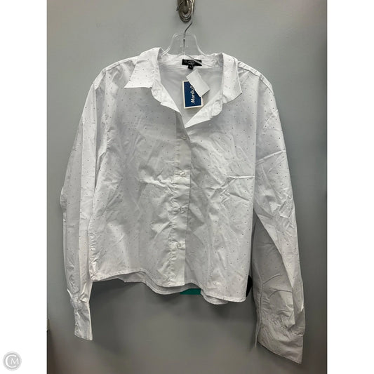 Top Long Sleeve By Velvet Heart In White, Size: Xl