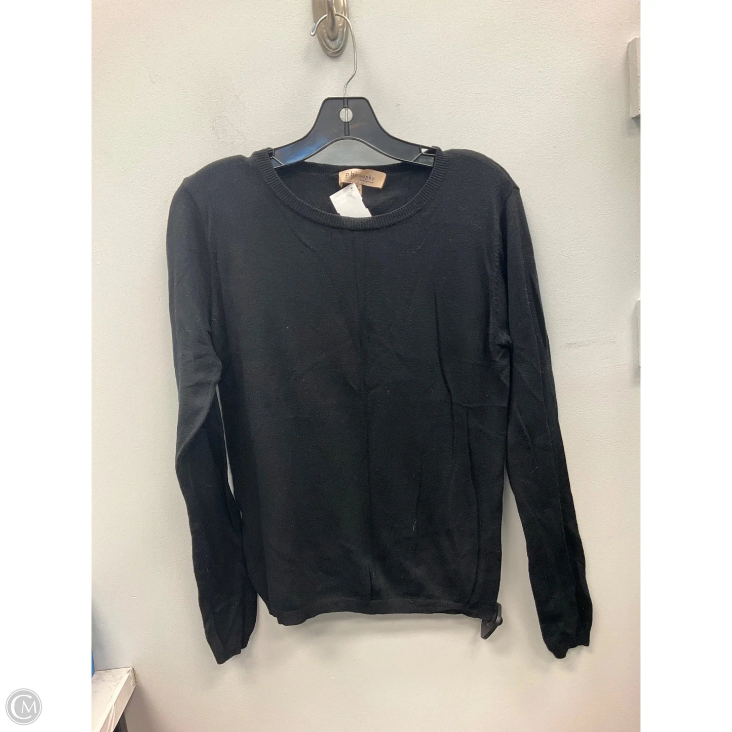 Top Long Sleeve By Philosophy In Black, Size: M