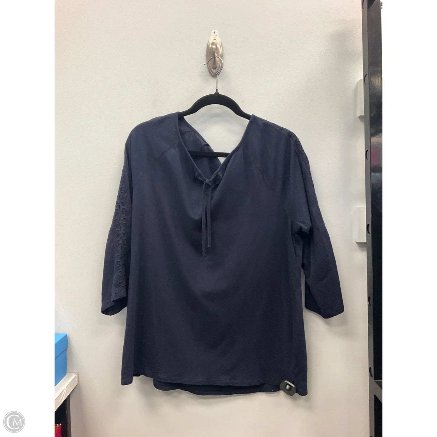 Top Long Sleeve By Talbots In Navy, Size: Xl