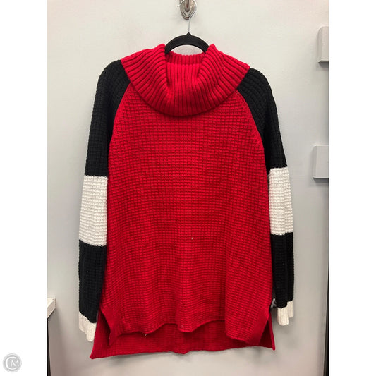 Sweater By Talbots In Black & Red, Size: L