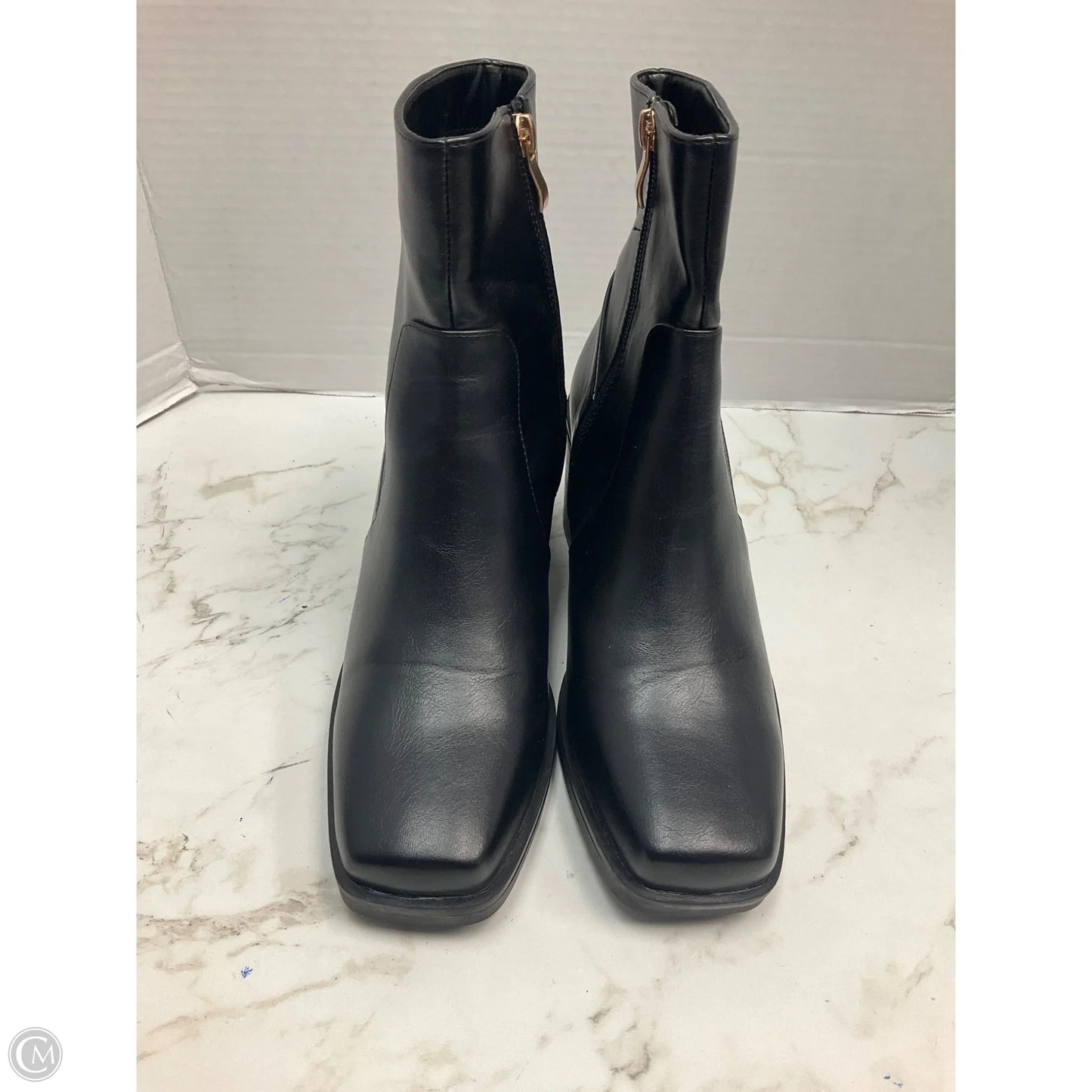 Boots Ankle Heels By Clothes Mentor In Black, Size: 8.5