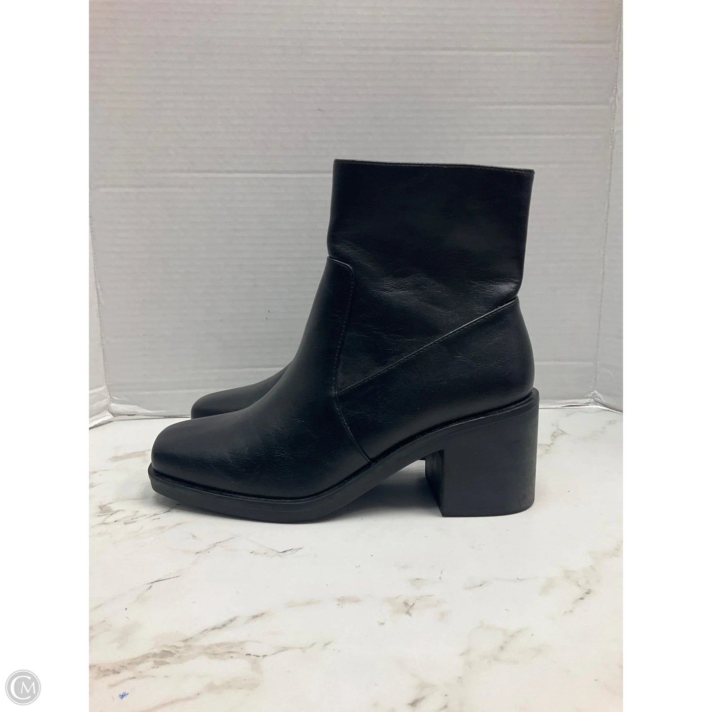 Boots Ankle Heels By Clothes Mentor In Black, Size: 8.5