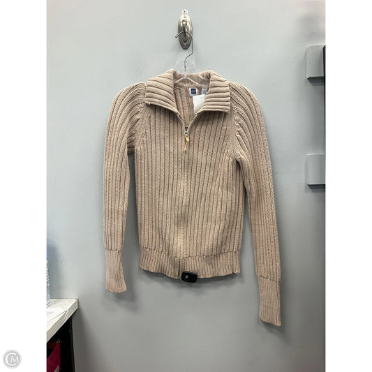 Sweater Cardigan By Gap In Tan, Size: M