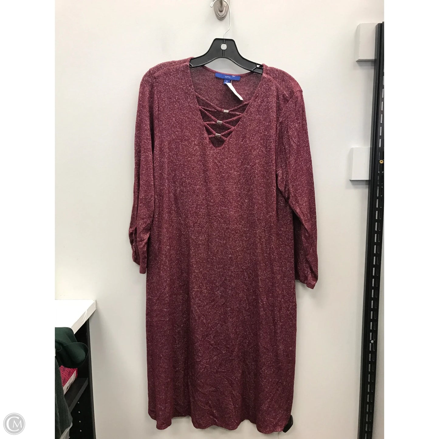 Dress Sweater By Apt 9 In Maroon, Size: Xl