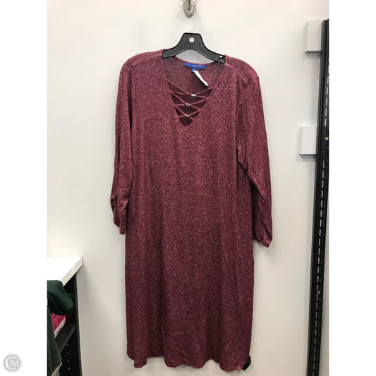 Dress Sweater By Apt 9 In Maroon, Size: Xl
