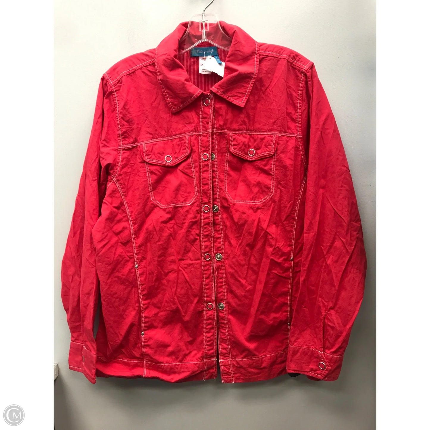 Jacket Shirt By Fresh Produce In Pink, Size: L