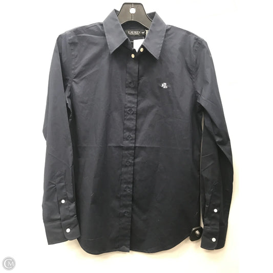 Top Long Sleeve By Lauren By Ralph Lauren In Navy, Size: Xs