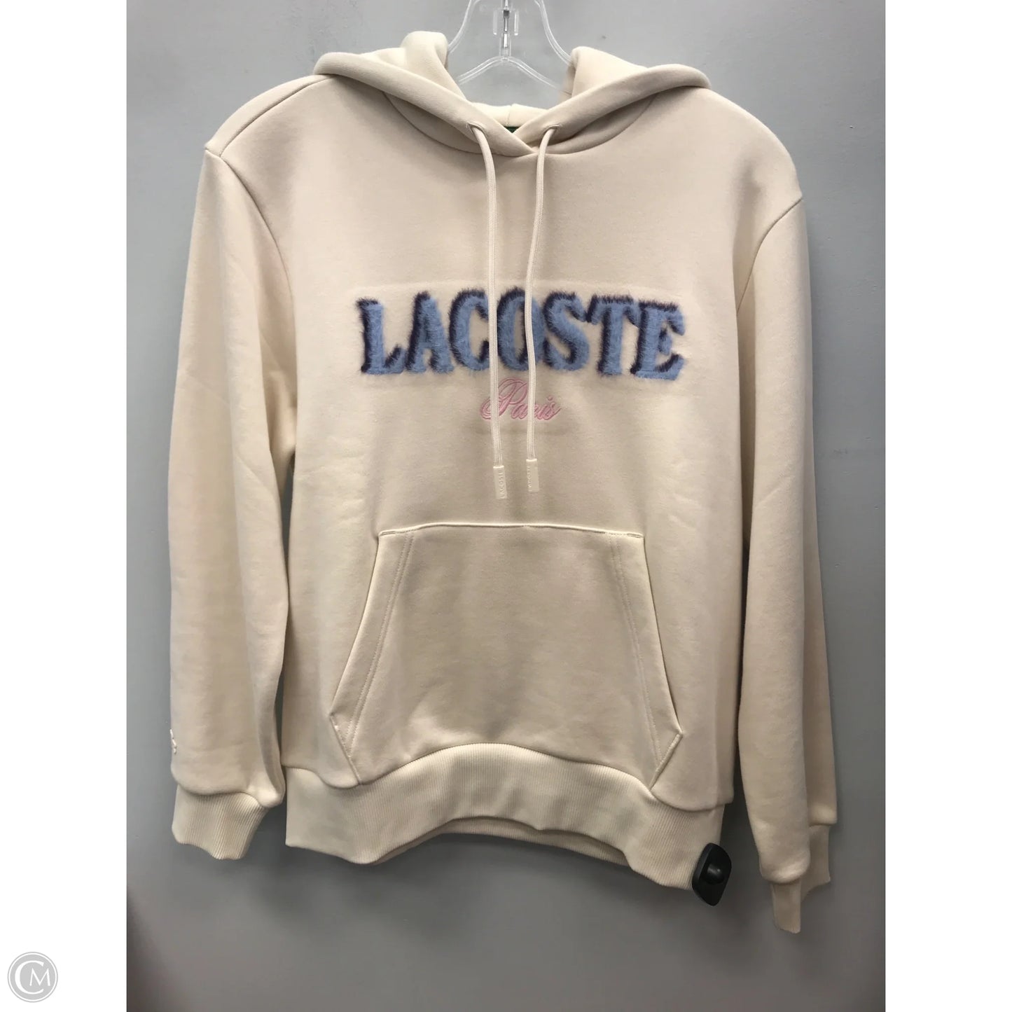 Sweatshirt Hoodie By Lacoste In Cream, Size: S