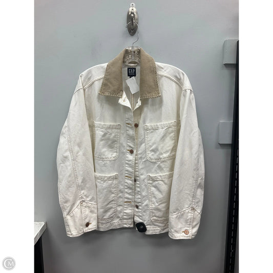 Jacket Denim By Gap In White, Size: M