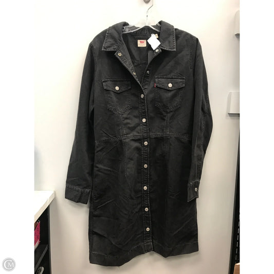 Dress Casual Midi By Levis In Black Denim, Size: L