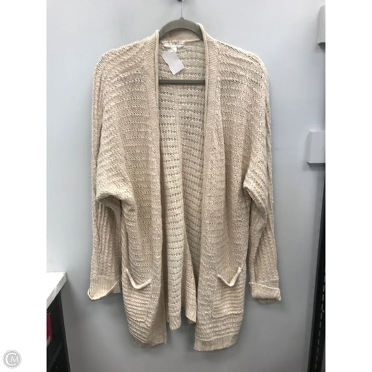 Sweater Cardigan By Pink Rose In Tan, Size: L