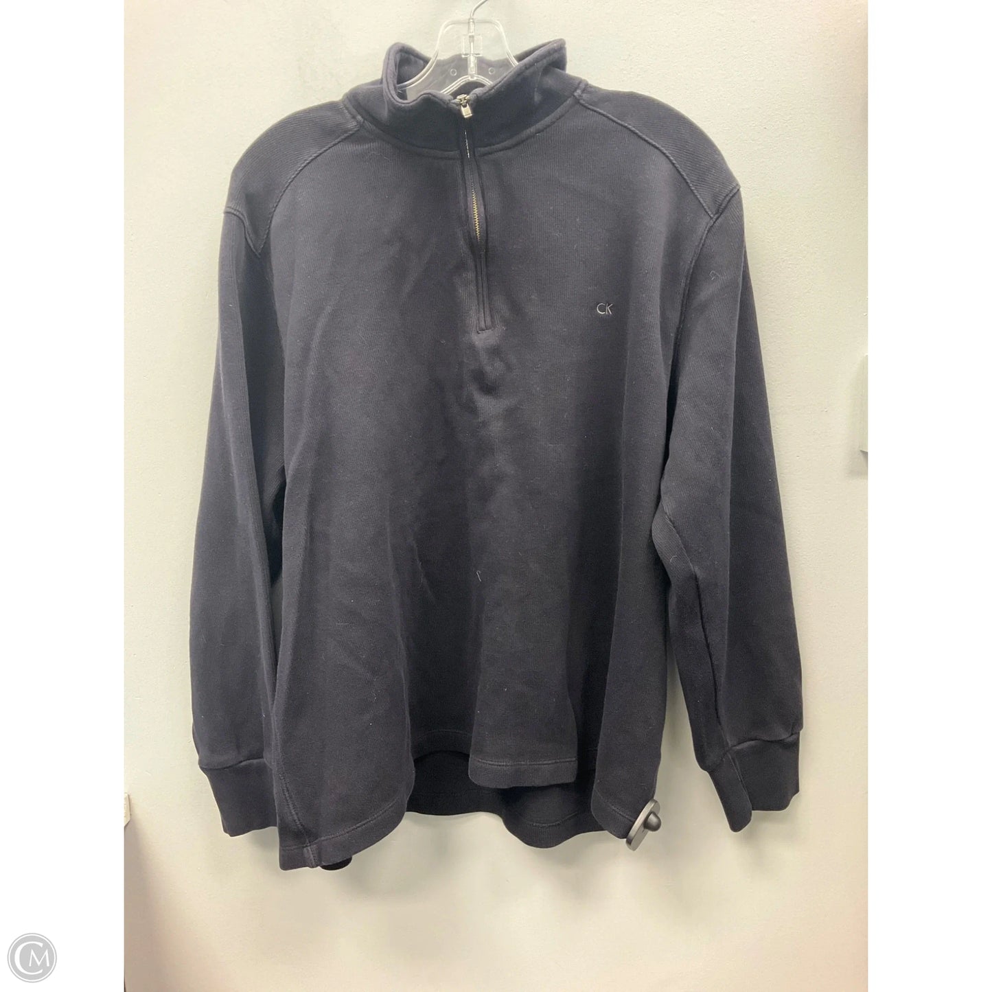 Sweatshirt Collar By Calvin Klein In Black, Size: Xl