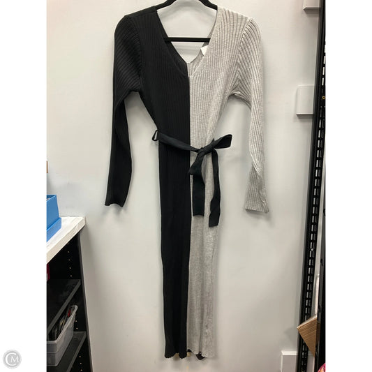Dress Sweater By Almost Famous In Black & Grey, Size: Xl