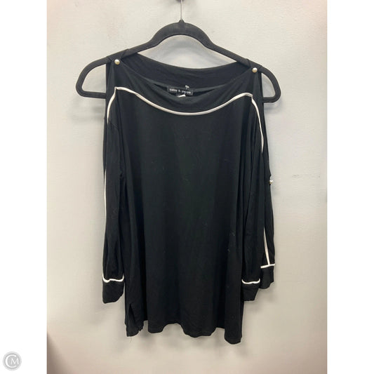 Top 3/4 Sleeve By Cable And Gauge In Black & White, Size: M