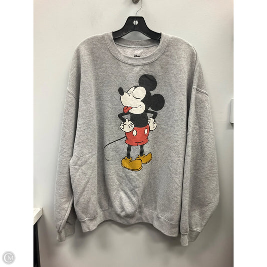 Sweatshirt Crewneck By Disney In Grey, Size: Xl