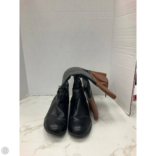 Boots Knee Heels By Clothes Mentor In Black & Brown, Size: 8.5