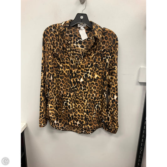 Top Long Sleeve By Express In Animal Print, Size: S