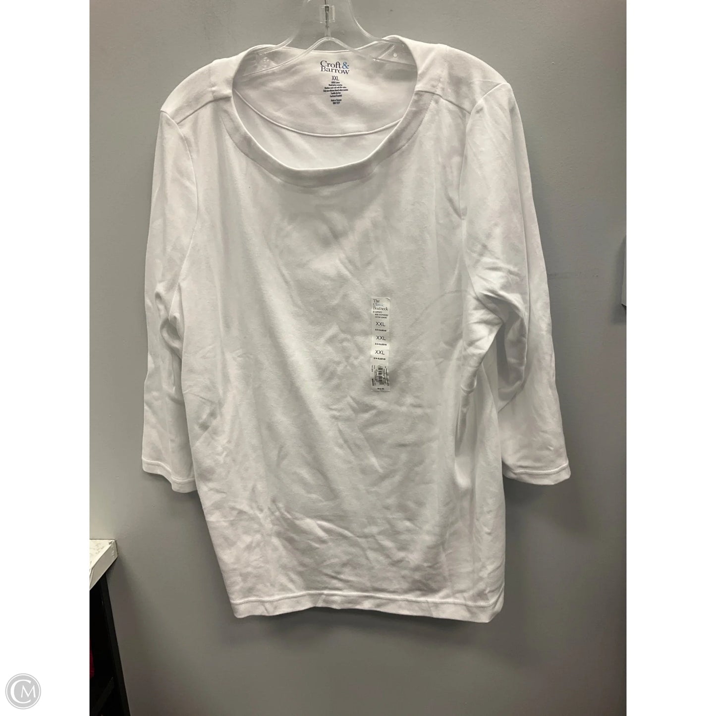 Top 3/4 Sleeve By Croft And Barrow In White, Size: Xxl