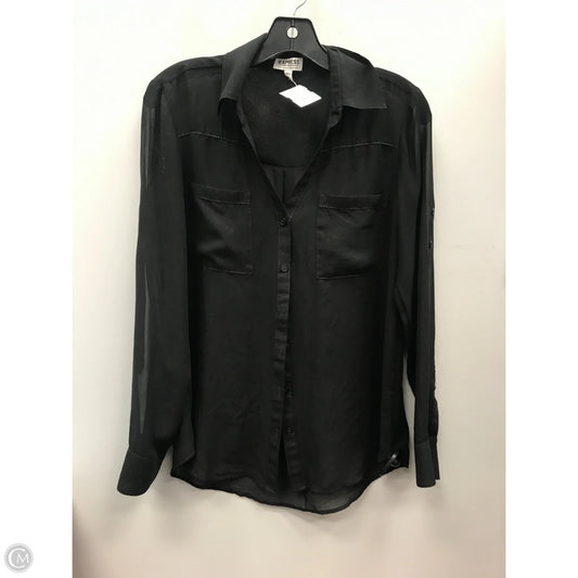 Top Long Sleeve By Express In Black & Gold, Size: M