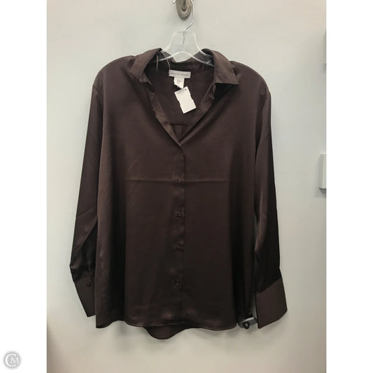 Top Long Sleeve By Cupcakes And Cashmere In Brown, Size: M
