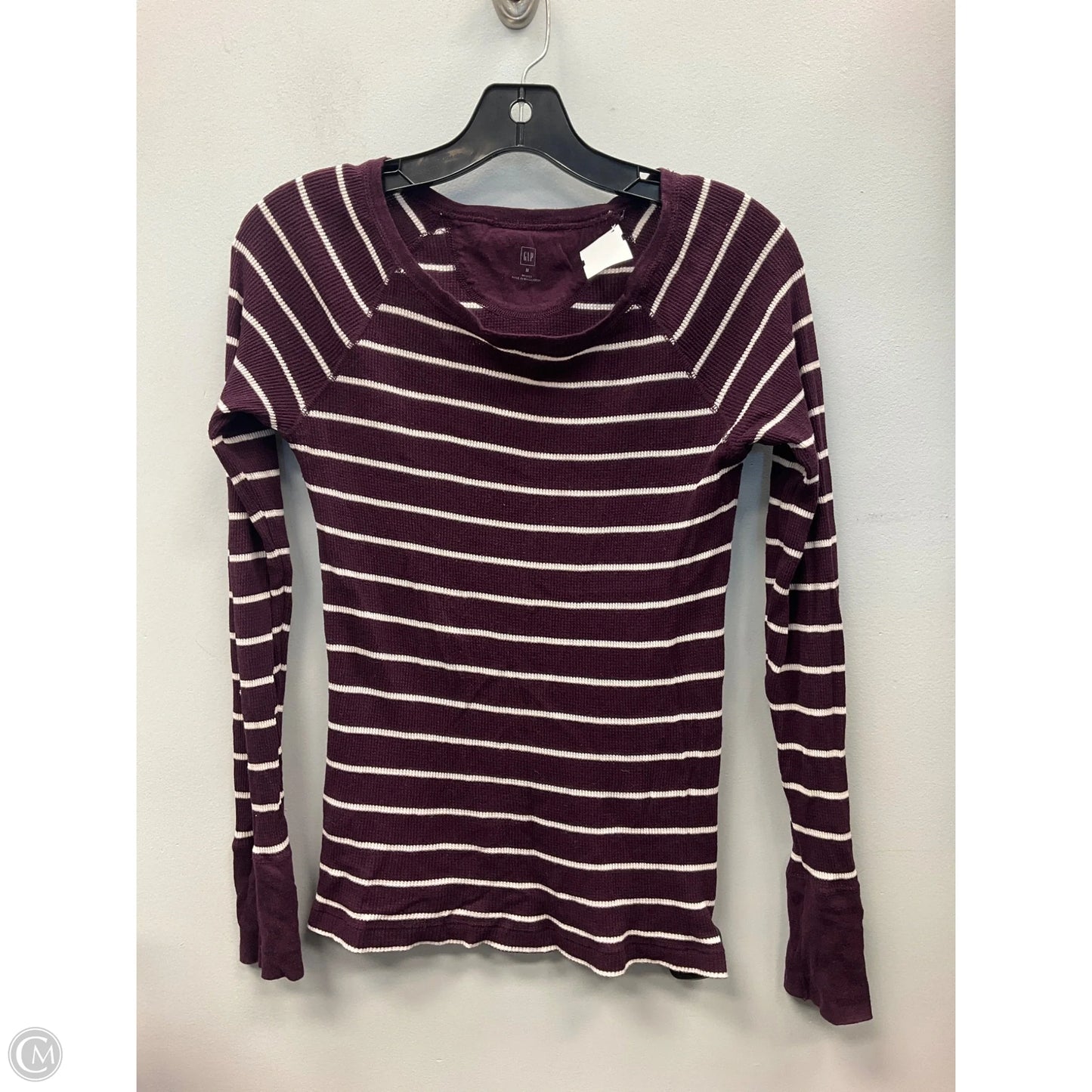 Top Long Sleeve By Gap In Striped Pattern, Size: M