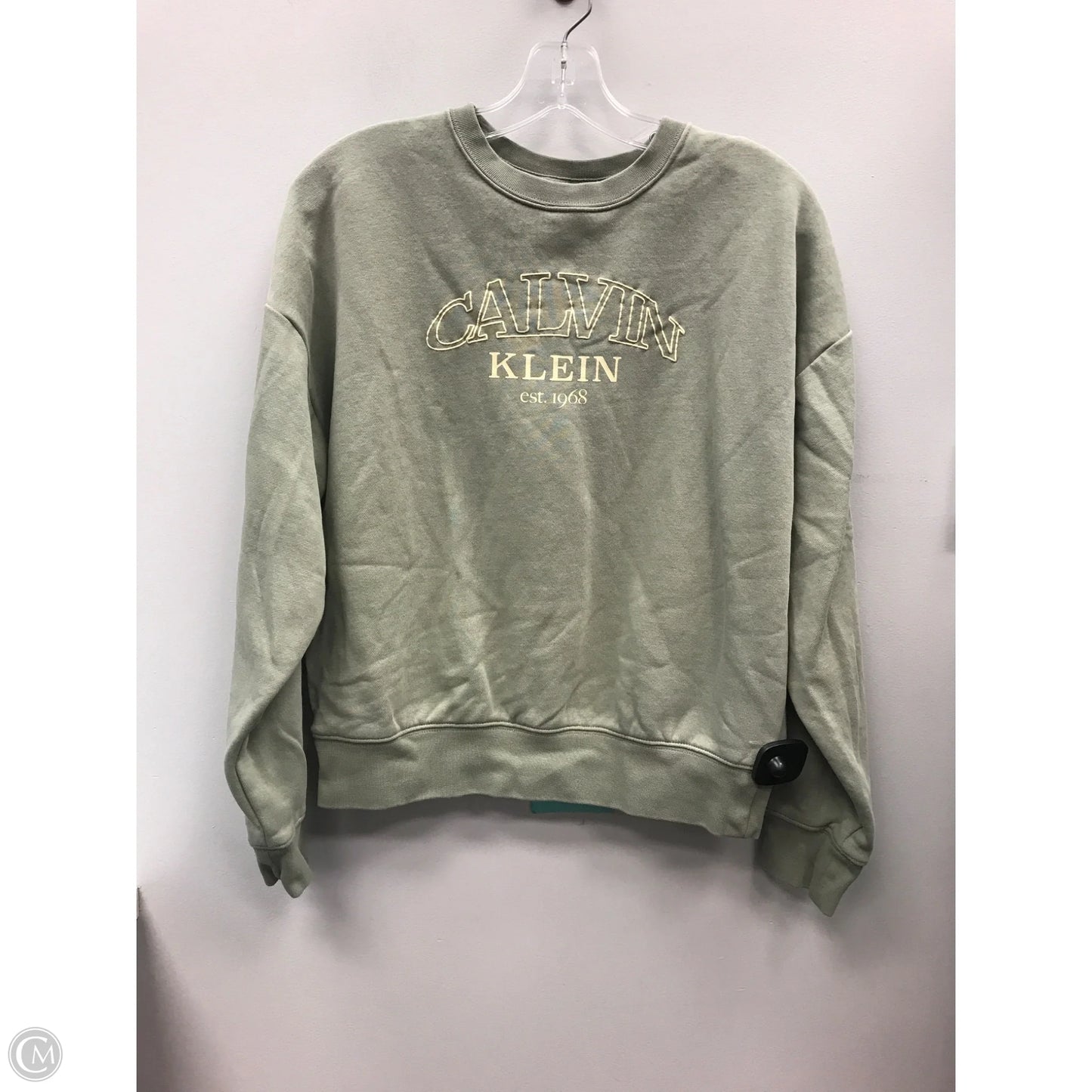 Sweatshirt Crewneck By Calvin Klein In Green, Size: Xs