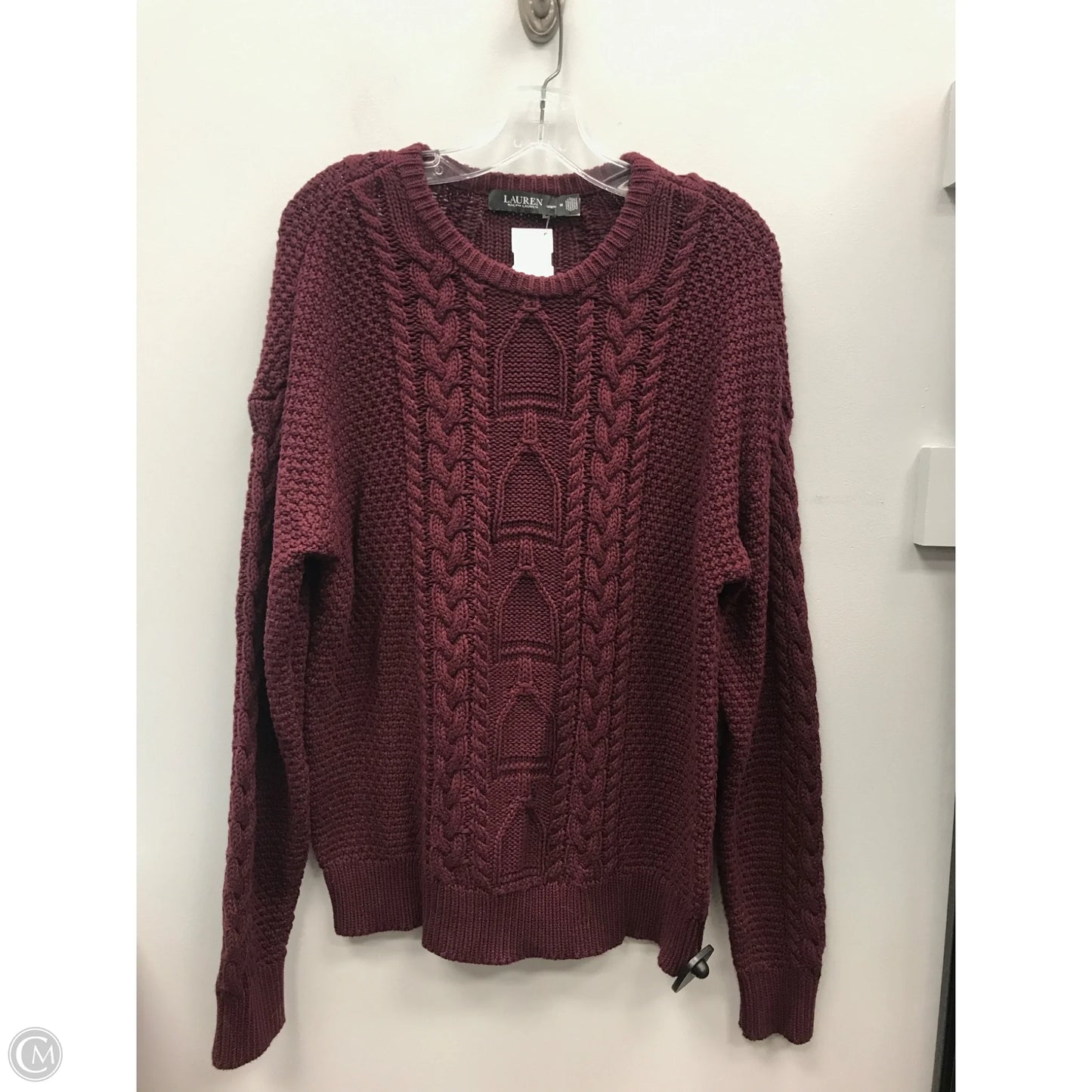 Sweater By Lauren By Ralph Lauren In Maroon, Size: M