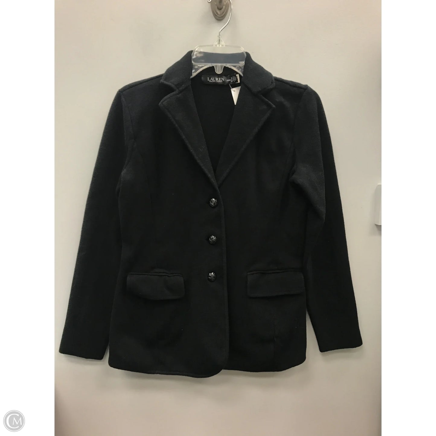 Jacket Shirt By Lauren By Ralph Lauren In Black, Size: S