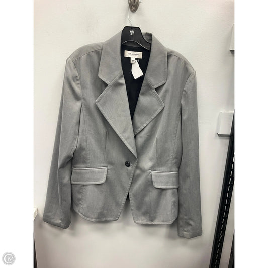 Blazer Luxury Designer By St John Collection In Grey, Size: 16