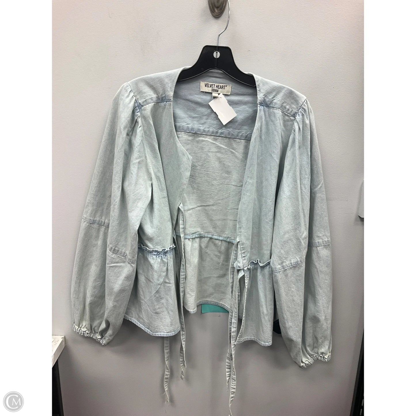 Top Long Sleeve By Velvet Heart In Blue Denim, Size: L