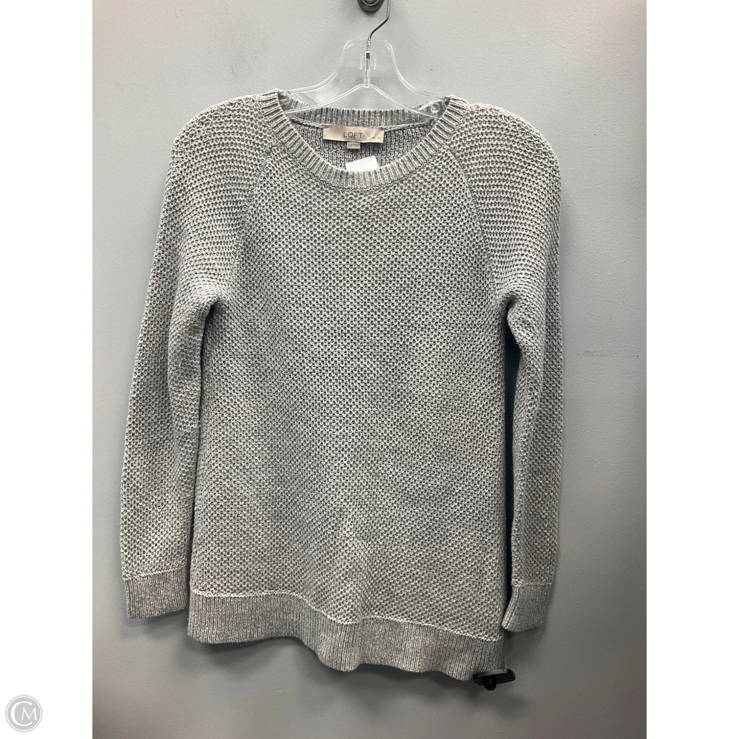 Sweater By Loft In Grey, Size: Xxsp
