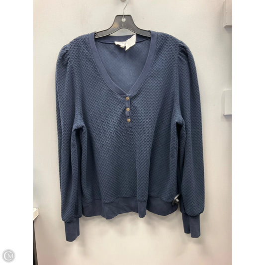 Top Long Sleeve By Clothes Mentor In Navy, Size: Xl