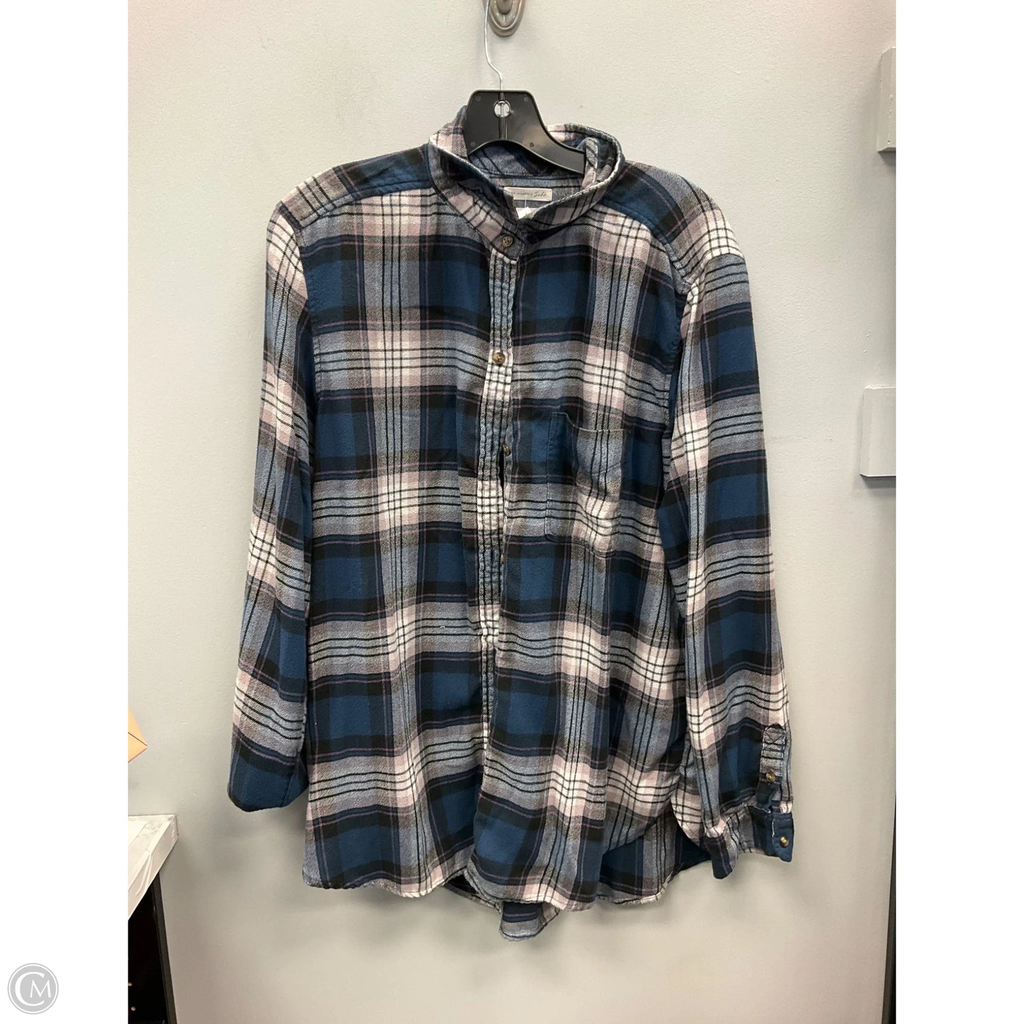 Top Long Sleeve By American Eagle In Plaid Pattern, Size: Xl