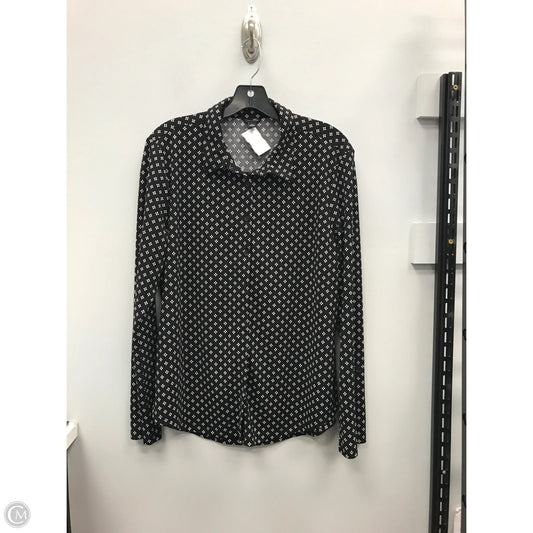 Top Long Sleeve By Ann Taylor In Black & White, Size: Xl