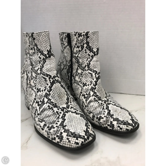 Boots Ankle Heels By Mix No 6 In Snakeskin Print, Size: 9.5