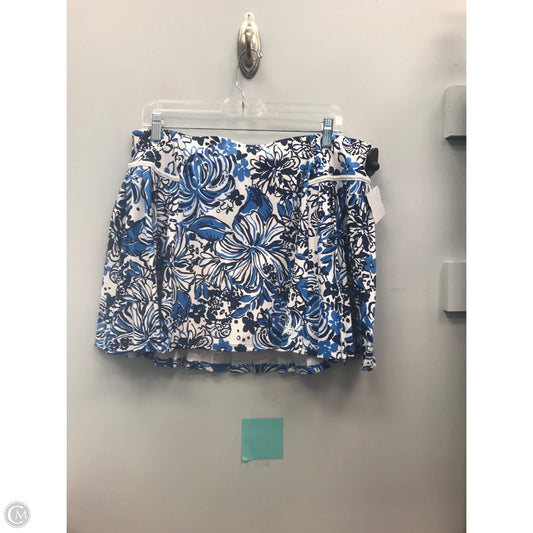 Skort Designer By Lilly Pulitzer In Blue & White, Size: Xl
