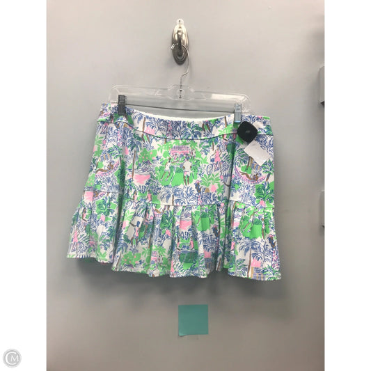 Skort Designer By Lilly Pulitzer In Green & Pink, Size: Xl