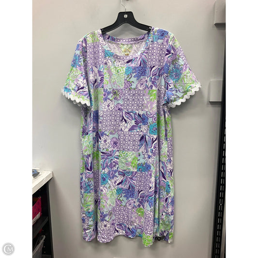 Dress Designer By Lilly Pulitzer In Green & Purple, Size: Xxl